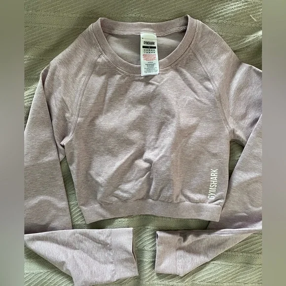 Gymshark Tops Gym Shark Light Purple Long Sleeve Cropped